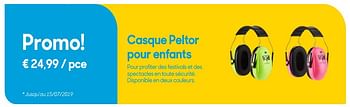Promoties Casque peltor pour enfants - Peltor - Geldig van 30/04/2019 tot 02/07/2019 bij Ava