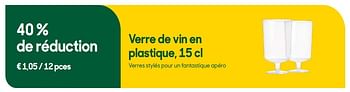 Promoties Verre de vin en plastique - Huismerk - Ava - Geldig van 30/04/2019 tot 02/07/2019 bij Ava