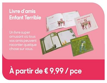 Promoties Livre d`amis enfant terrible - Enfant Terrible - Geldig van 30/04/2019 tot 02/07/2019 bij Ava