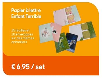 Promoties Papier à lettre enfant terrible - Enfant Terrible - Geldig van 30/04/2019 tot 02/07/2019 bij Ava