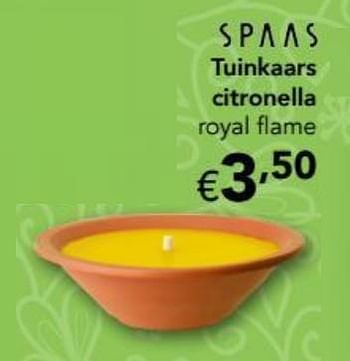 Promotions Tuinkaars citronella royal flame - Spaas - Valide de 29/04/2019 à 25/05/2019 chez Happyland