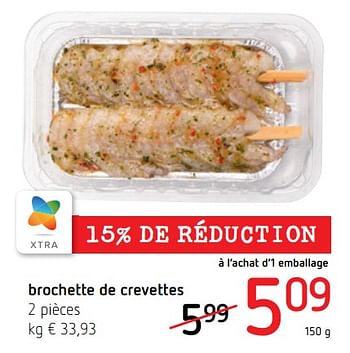 Promotions Brochette de crevettes - Produit Maison - Spar Retail - Valide de 09/05/2019 à 22/05/2019 chez Spar (Colruytgroup)
