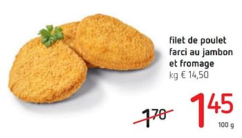 Promotions Filet de poulet farci au jambon et fromage - Produit Maison - Spar Retail - Valide de 09/05/2019 à 22/05/2019 chez Spar (Colruytgroup)