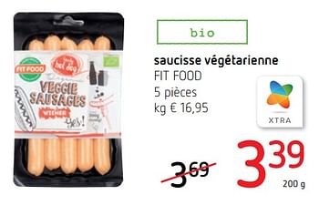 Promotions Saucisse végétarienne fit food - Fitfood - Valide de 09/05/2019 à 22/05/2019 chez Spar (Colruytgroup)