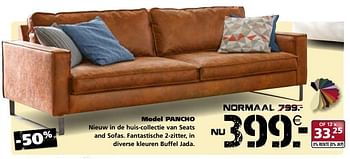 Promoties Model pancho - Huismerk - Seats and Sofas - Geldig van 13/05/2019 tot 19/05/2019 bij Seats and Sofas