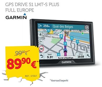 Promoties Garmin gps drive 51 lmt-s plus full europe - Garmin - Geldig van 06/05/2019 tot 10/06/2019 bij Auto 5