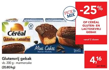 Promotions Glutenvrij gebak marmercake - Céréal - Valide de 08/05/2019 à 21/05/2019 chez Makro