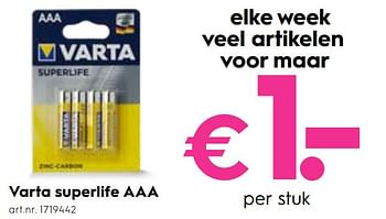 Promoties Varta superlife aaa - Varta - Geldig van 02/05/2019 tot 14/05/2019 bij Blokker