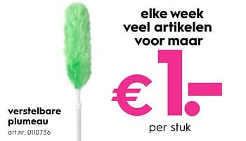 Promoties Verstelbare plumeau - Huismerk - Blokker - Geldig van 02/05/2019 tot 14/05/2019 bij Blokker