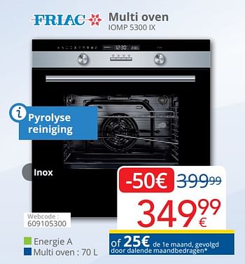 Promoties Friac multi oven iomp 5300 ix - Friac - Geldig van 01/05/2019 tot 31/05/2019 bij Eldi