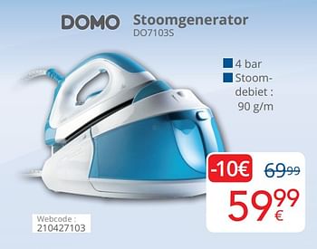Promoties Domo stoomgenerator do7103s - Domo elektro - Geldig van 01/05/2019 tot 31/05/2019 bij Eldi