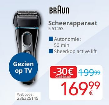Promoties Braun scheerapparaat 5 5145s - Braun - Geldig van 01/05/2019 tot 31/05/2019 bij Eldi