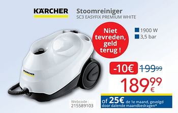 Promotions Kärcher stoomreiniger sc3 easyfix premium white - Kärcher - Valide de 01/05/2019 à 31/05/2019 chez Eldi