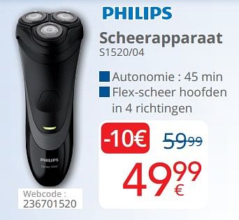 Promoties Philips scheerapparaat s1520-04 - Philips - Geldig van 01/05/2019 tot 31/05/2019 bij Eldi