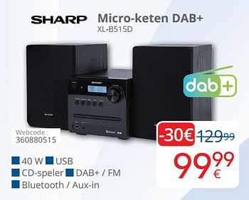 Promoties Sharp micro-keten dab+ xl-b515d - Sharp - Geldig van 01/05/2019 tot 31/05/2019 bij Eldi