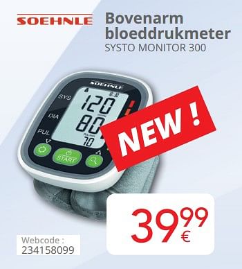 Promoties Soehnle bovenarm bloeddrukmeter systo monitor 300 - Soehnle - Geldig van 01/05/2019 tot 31/05/2019 bij Eldi