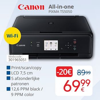 Promoties Canon all-in-one pixma ts5050 - Canon - Geldig van 01/05/2019 tot 31/05/2019 bij Eldi