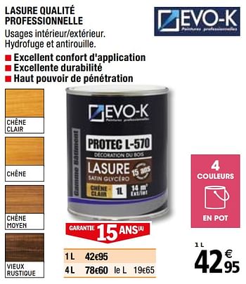Promotions Lasure qualité professionnelle - Evo-K - Valide de 01/04/2019 à 31/12/2019 chez Brico Depot