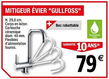 Promotions Mitigeur évier gullfoss - Produit Maison - Brico Depot - Valide de 01/04/2019 à 31/12/2019 chez Brico Depot