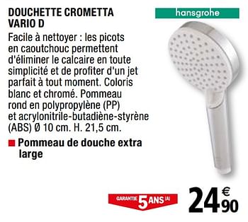Promotions Douchette crometta vario d - Hansgrohe - Valide de 01/04/2019 à 31/12/2019 chez Brico Depot