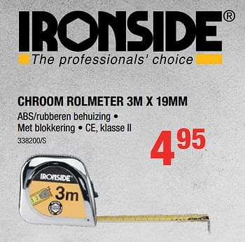 Promoties Chroom rolmeter 3m - Ironside - Geldig van 24/04/2019 tot 19/05/2019 bij HandyHome
