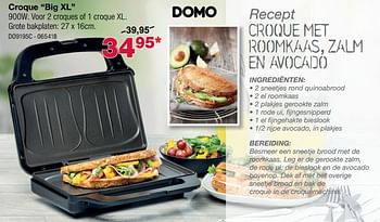 Promoties Domo croque big xl - Domo elektro - Geldig van 25/04/2019 tot 26/05/2019 bij Home & Co