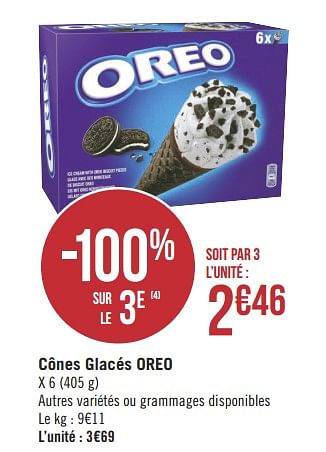 Promotions Cônes glacés oreo - Oreo - Valide de 07/05/2019 à 19/07/2019 chez Géant Casino