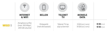 Promotions Wigo s - Produit Maison - Telenet - Valide de 06/05/2019 à 03/06/2019 chez Telenet