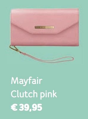 Promotions Mayfair clutch pink - Produit Maison - Telenet - Valide de 06/05/2019 à 03/06/2019 chez Telenet