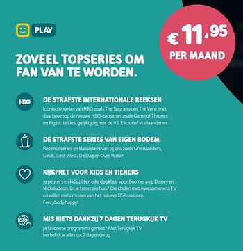 Promoties Play - Huismerk - Telenet - Geldig van 06/05/2019 tot 03/06/2019 bij Telenet