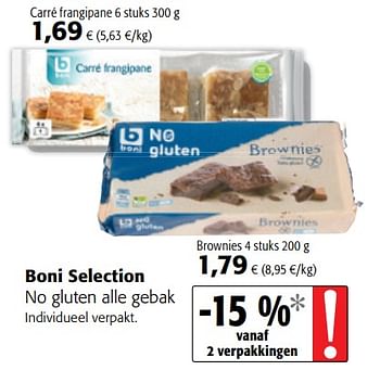 Promoties Boni selection no gluten alle gebak - Boni - Geldig van 08/05/2019 tot 21/05/2019 bij Colruyt