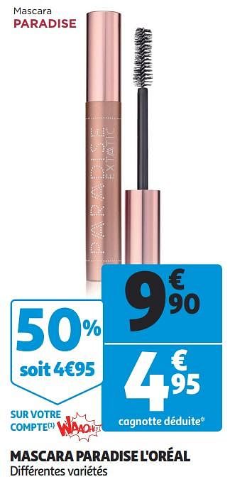Promoties Mascara paradise l`oréal - L'Oreal Paris - Geldig van 07/05/2019 tot 21/07/2019 bij Auchan