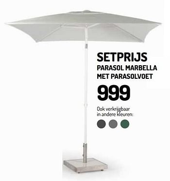 Promoties Setprijs parasol marbella met parasolvoet - Huismerk - Oh'Green - Geldig van 04/04/2019 tot 30/06/2019 bij Oh'Green