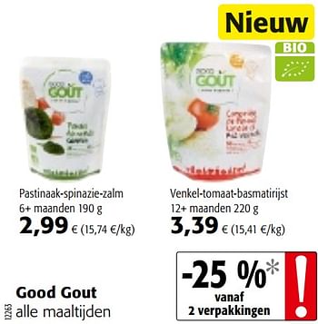 Promotions Good gout alle maaltijden - Good Goût - Valide de 08/05/2019 à 21/05/2019 chez Colruyt