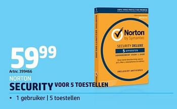 Promotions Norton security voor 5 toestellen - Norton - Valide de 06/05/2019 à 20/08/2019 chez VCD