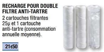 Promotions Recharge pour double filtre anti-tartre - Produit Maison - Brico Depot - Valide de 01/04/2019 à 31/12/2019 chez Brico Depot