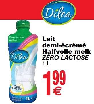 Promoties Lait demi-écrémé halfvolle melk zéro lactose - Dilea - Geldig van 14/05/2019 tot 20/05/2019 bij Cora