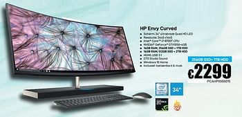 Promoties Hp envy curved - HP - Geldig van 10/05/2019 tot 26/05/2019 bij Compudeals