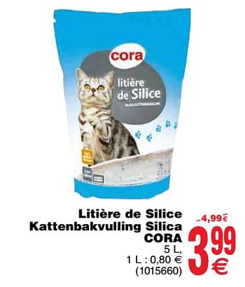 Promotions Litière de silice kattenbakvulling silica cora - Produit maison - Cora - Valide de 14/05/2019 à 27/05/2019 chez Cora