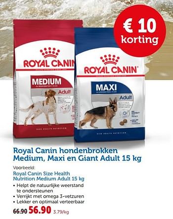 Promoties Royal canin hondenbrokken medium, maxi en giant adult - Royal Canin - Geldig van 21/05/2019 tot 02/06/2019 bij Aveve