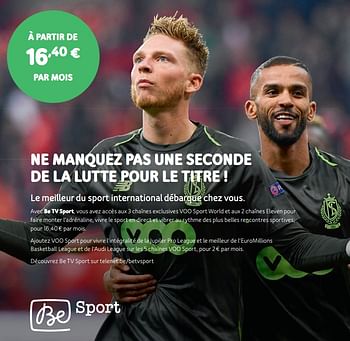 Promotions Be tv sport - Produit Maison - Telenet - Valide de 06/05/2019 à 03/06/2019 chez Telenet