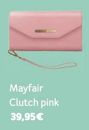 Promotions Mayfair clutch pink - Produit Maison - Telenet - Valide de 06/05/2019 à 03/06/2019 chez Telenet