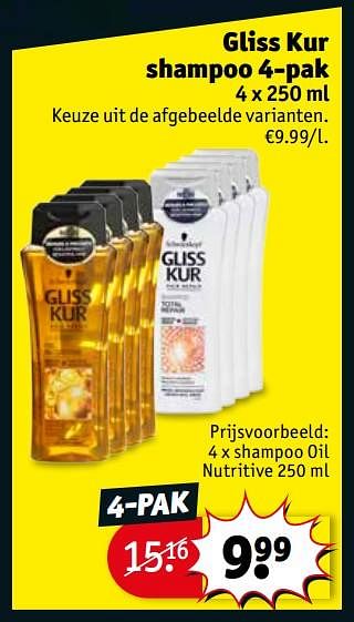 Promotions Shampoo oil nutritive - Gliss Kur - Valide de 14/05/2019 à 19/05/2019 chez Kruidvat