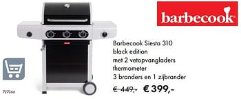Promoties Barbecook siesta 310 black edition - Barbecook - Geldig van 09/05/2019 tot 31/08/2019 bij Multi Bazar