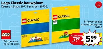 Promoties Groene bouwplaat 10700 - Lego - Geldig van 14/05/2019 tot 19/05/2019 bij Kruidvat