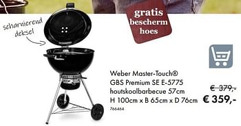 Promoties Weber master-touch gbs premium se e-5775 houtskoolbarbecue - Weber - Geldig van 09/05/2019 tot 31/08/2019 bij Multi Bazar