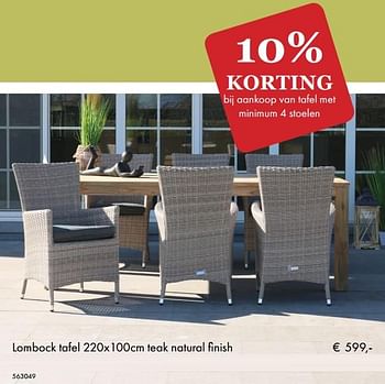 Promoties Lombock tafel - Huismerk - Multi Bazar - Geldig van 09/05/2019 tot 31/08/2019 bij Multi Bazar