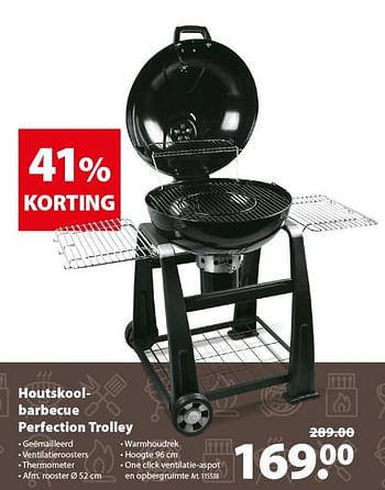 Promoties Houtskoolbarbecue perfection trolley - Huismerk - Gamma - Geldig van 15/05/2019 tot 27/05/2019 bij Gamma