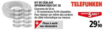 Promotions Kit de câblage informatique cat. 5e - Produit Maison - Brico Depot - Valide de 01/04/2019 à 31/12/2019 chez Brico Depot
