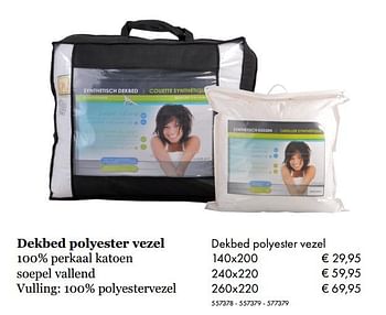Promoties Dekbed polyester vezel - Huismerk - Multi Bazar - Geldig van 09/05/2019 tot 31/08/2019 bij Multi Bazar